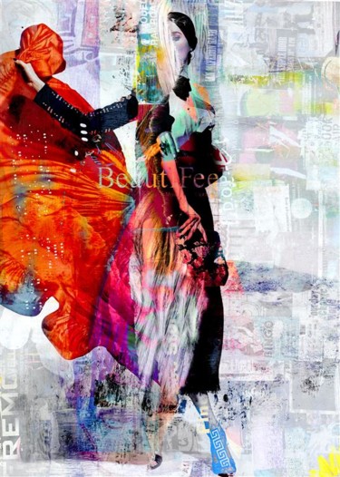 Grafika cyfrowa / sztuka generowana cyfrowo zatytułowany „La danse de rue II” autorstwa Tomasz Rolko, Oryginalna praca, Kola…