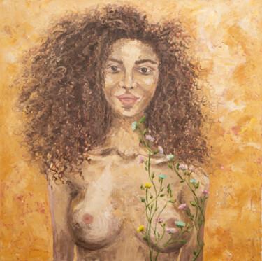 Картина под названием "Nude" - Vetrinna, Подлинное произведение искусства, Масло Установлен на Деревянная рама для носилок