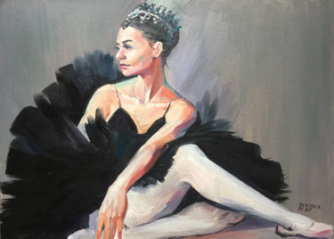 Malerei mit dem Titel "Seated ballerina. D…" von Natalia Veyner, Original-Kunstwerk, Öl