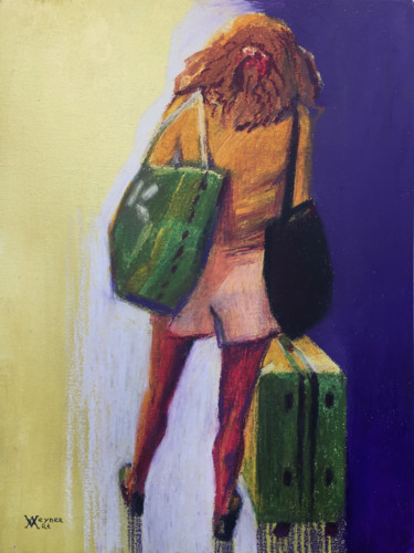 Malerei mit dem Titel "Tourist. Girl in th…" von Natalia Veyner, Original-Kunstwerk, Pastell