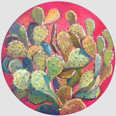Картина под названием "Opuntia cactus. Pai…" - Natalia Veyner, Подлинное произведение искусства, Масло