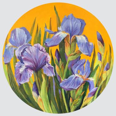 「Irises. Spring 2022…」というタイトルの絵画 Natalia Veynerによって, オリジナルのアートワーク, アクリル
