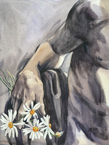 Peinture intitulée "Strength and tender…" par Natalia Veyner, Œuvre d'art originale, Aquarelle