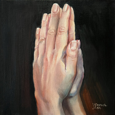 Painting titled "Help me. Hand paint…" by Natalia Veyner, Original Artwork, Oil