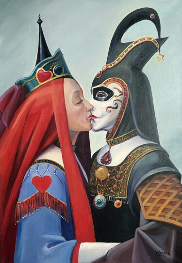 Peinture intitulée "The lovers. Venetia…" par Natalia Veyner, Œuvre d'art originale, Huile