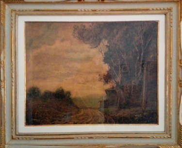 Painting titled "sentiero-campestre.…" by Vittorio Francavilla, Original Artwork, Oil