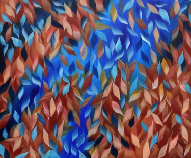 Картина под названием "Autumn Flow" - Eva Pearl, Подлинное произведение искусства, Акрил Установлен на Деревянная рама для н…