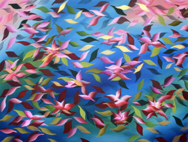 Картина под названием "Summer Symphony" - Eva Pearl, Подлинное произведение искусства, Акрил Установлен на Деревянная рама д…
