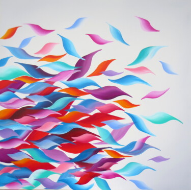 Картина под названием "Confetti" - Eva Pearl, Подлинное произведение искусства, Акрил Установлен на Деревянная рама для носи…