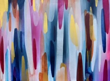 Картина под названием "Melody in Color" - Eva Pearl, Подлинное произведение искусства, Акрил Установлен на Деревянная рама д…