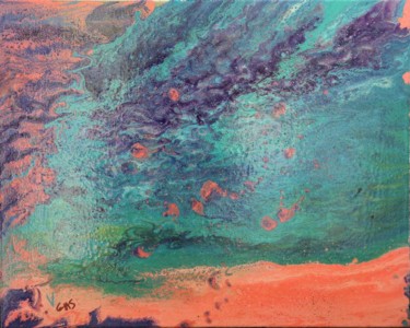 Peinture intitulée "Mer d'émeraude" par Vgas, Œuvre d'art originale, Acrylique