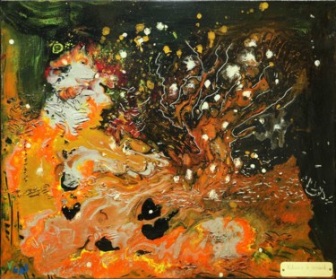 Peinture intitulée "Kitsune Renard à 9…" par Vgas, Œuvre d'art originale, Huile