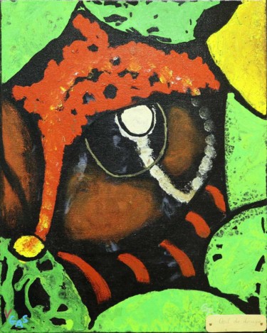 Peinture intitulée "Oeil de dragon" par Vgas, Œuvre d'art originale, Huile