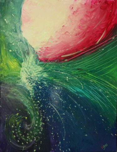 Peinture intitulée "Tulipe Aquatique" par Vgas, Œuvre d'art originale, Acrylique