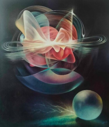 Картина под названием "Рождение" - Вячеслав Киселев, Подлинное произведение искусства, Масло