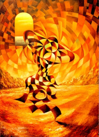 Картина под названием "Богиня песков" - Вячеслав Киселев, Подлинное произведение искусства, Масло