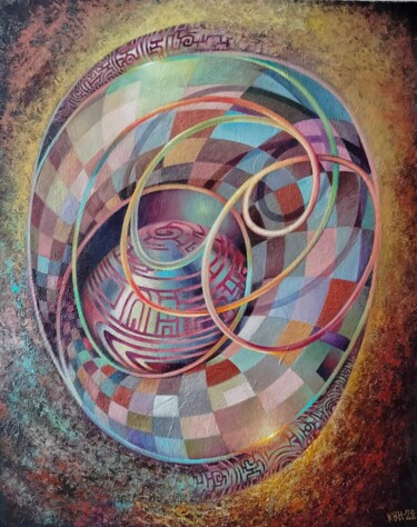 Картина под названием "Горизонт Пуанкаре" - Вячеслав Киселев, Подлинное произведение искусства, Масло