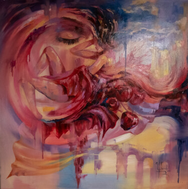 Картина под названием "Сон" - Viacheslav Shustov, Подлинное произведение искусства, Масло Установлен на Деревянная панель