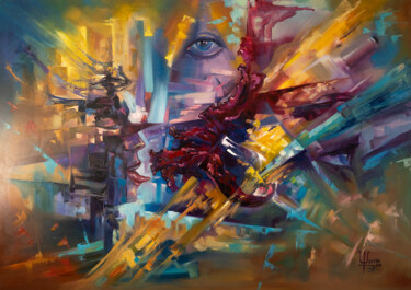 Картина под названием "Преврати яд в эликс…" - Viacheslav Shustov, Подлинное произведение искусства, Масло Установлен на Дер…