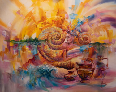 Pintura intitulada "SEASHELL" por Viacheslav Shustov, Obras de arte originais, Óleo