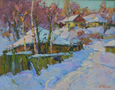 Картина под названием "Зима в Седневе" - Viacheslaw Pereta, Подлинное произведение искусства, Масло