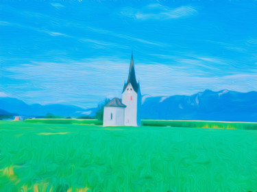 Digitale Kunst mit dem Titel "Kapelle Hl. Anna (B…" von Viajacobi, Original-Kunstwerk, Digitale Malerei