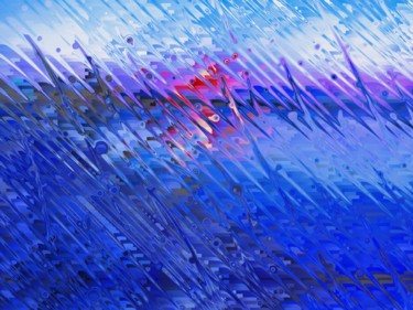 Digitale Kunst mit dem Titel "Sunrise at the lake" von Viajacobi, Original-Kunstwerk, 2D digitale Arbeit