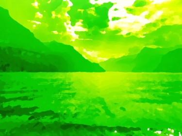 Digitale Kunst getiteld "The Lake - variatio…" door Viajacobi, Origineel Kunstwerk, 2D Digital Work