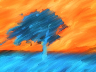 Digital Arts titled "October Morning Tree" by Viajacobi, Original Artwork, 2D Digital Work