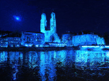 Digital Arts titled "A cold winter night…" by Viajacobi, Original Artwork, Digital Painting