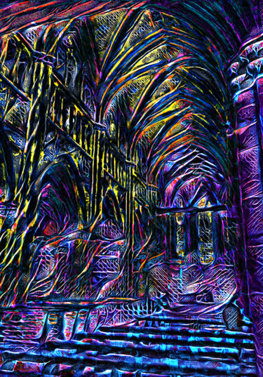 Arte digital titulada "La Cathédrale de F." por Viajacobi, Obra de arte original, Pintura Digital