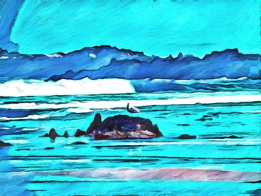 Arts numériques intitulée "Un jour à la plage" par Viajacobi, Œuvre d'art originale, Peinture numérique
