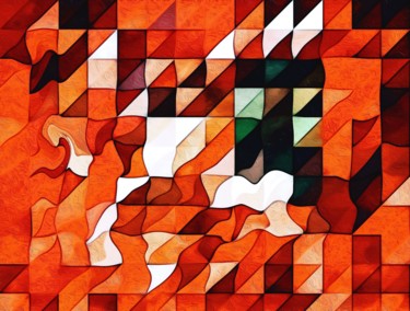 Digital Arts titled "Squares & Ripples" by Viajacobi, Original Artwork, Digital Painting
