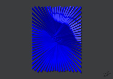 Digitale Kunst mit dem Titel "Strips of Blue" von Viajacobi, Original-Kunstwerk, Digitale Malerei