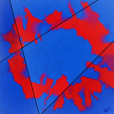 Digital Arts titled "Red on Blue" by Viajacobi, Original Artwork, Digital Painting