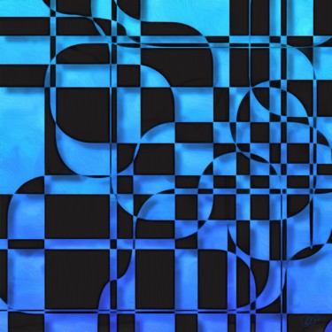 Digital Arts titled "Noir sur Bleu" by Viajacobi, Original Artwork, Digital Painting