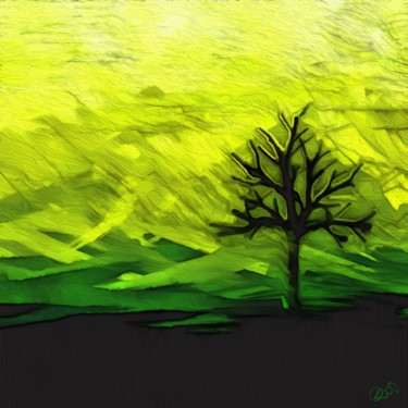 Digital Arts titled "The Lonesome Tree" by Viajacobi, Original Artwork, Digital Painting