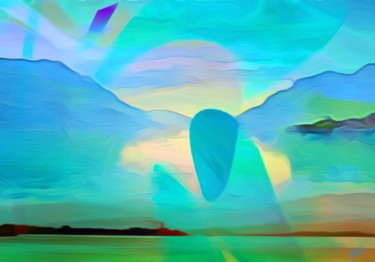 Digitale Kunst mit dem Titel "New Horizons" von Viajacobi, Original-Kunstwerk, Digitale Malerei