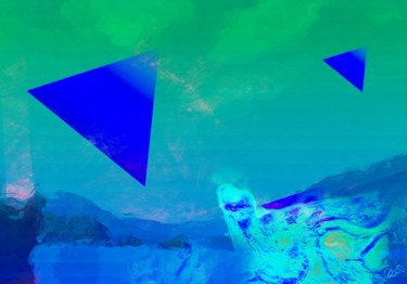 Arts numériques intitulée "Montagnes et Vallée…" par Viajacobi, Œuvre d'art originale, Peinture numérique