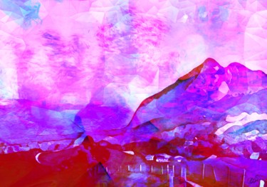 Arts numériques intitulée "Montagnes et Vallée…" par Viajacobi, Œuvre d'art originale, Peinture numérique