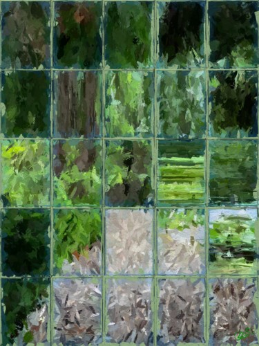 Digitale Kunst mit dem Titel "Le Jardin" von Viajacobi, Original-Kunstwerk, Digitale Malerei