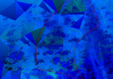 Arte digitale intitolato "Blueberry Land" da Viajacobi, Opera d'arte originale, Pittura digitale