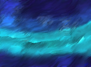 Digital Arts titled "Cloudings in Blue" by Viajacobi, Original Artwork, Digital Painting