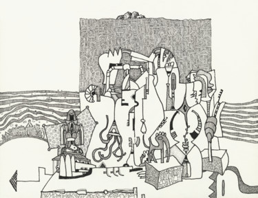 Rysunek zatytułowany „Stuck at the gate” autorstwa Vian, Oryginalna praca, Atrament