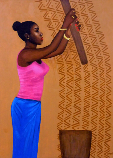 Peinture intitulée "Mousso 53" par Viané, Œuvre d'art originale, Acrylique Monté sur Châssis en bois