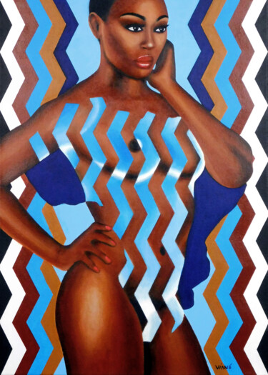 Peinture intitulée "Mousso 67 "AFRICA"" par Viané, Œuvre d'art originale, Acrylique Monté sur Châssis en bois