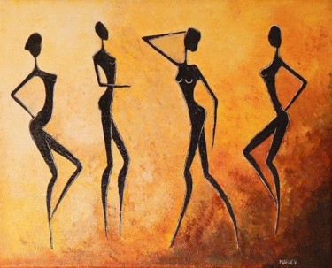 Peinture intitulée "Les Danseuses 2" par Mariev, Œuvre d'art originale, Autre
