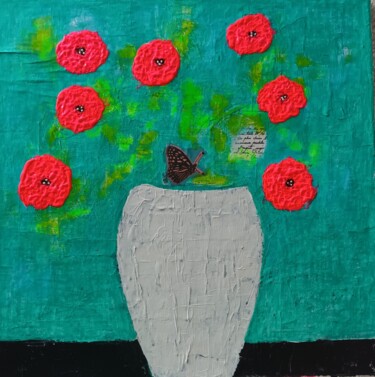 Pittura intitolato "Bouquet du printemps" da Vibeke Lerkenfeldt, Opera d'arte originale, Acrilico