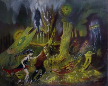 Peinture intitulée "Underworld" par Richard Hubbard, Œuvre d'art originale, Huile