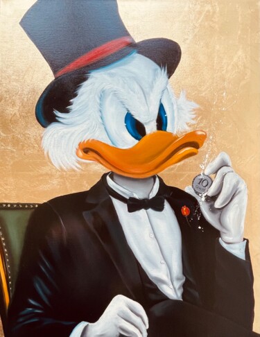 Schilderij getiteld "Scrooge McDuck - 10…" door Vicca, Origineel Kunstwerk, Olie